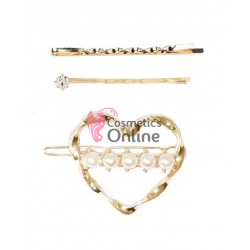 Accesorii de par moderne pentru mirese cu perle PMA54 - Agrafe set 3 bucati